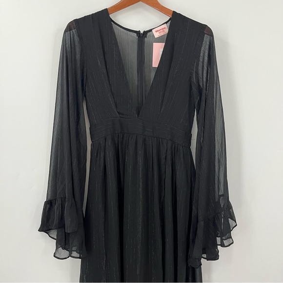 Showpo US4 Dangerous Woman Black Maxi Dressbell sleeve witch sexy goth 0864 - Picture 3 of 15